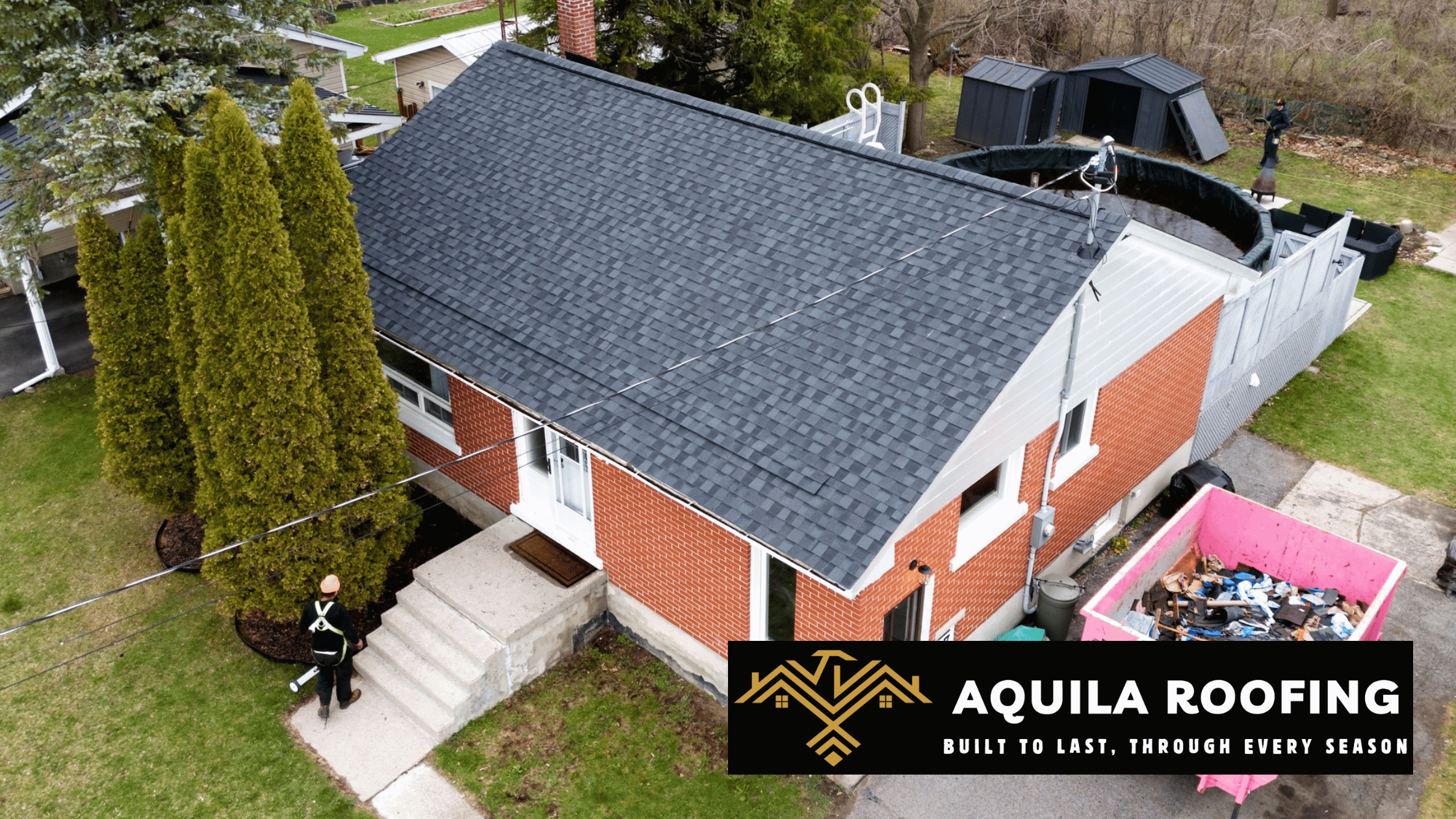 Shingle roof repair in Ottawa by Aquila Roofing.