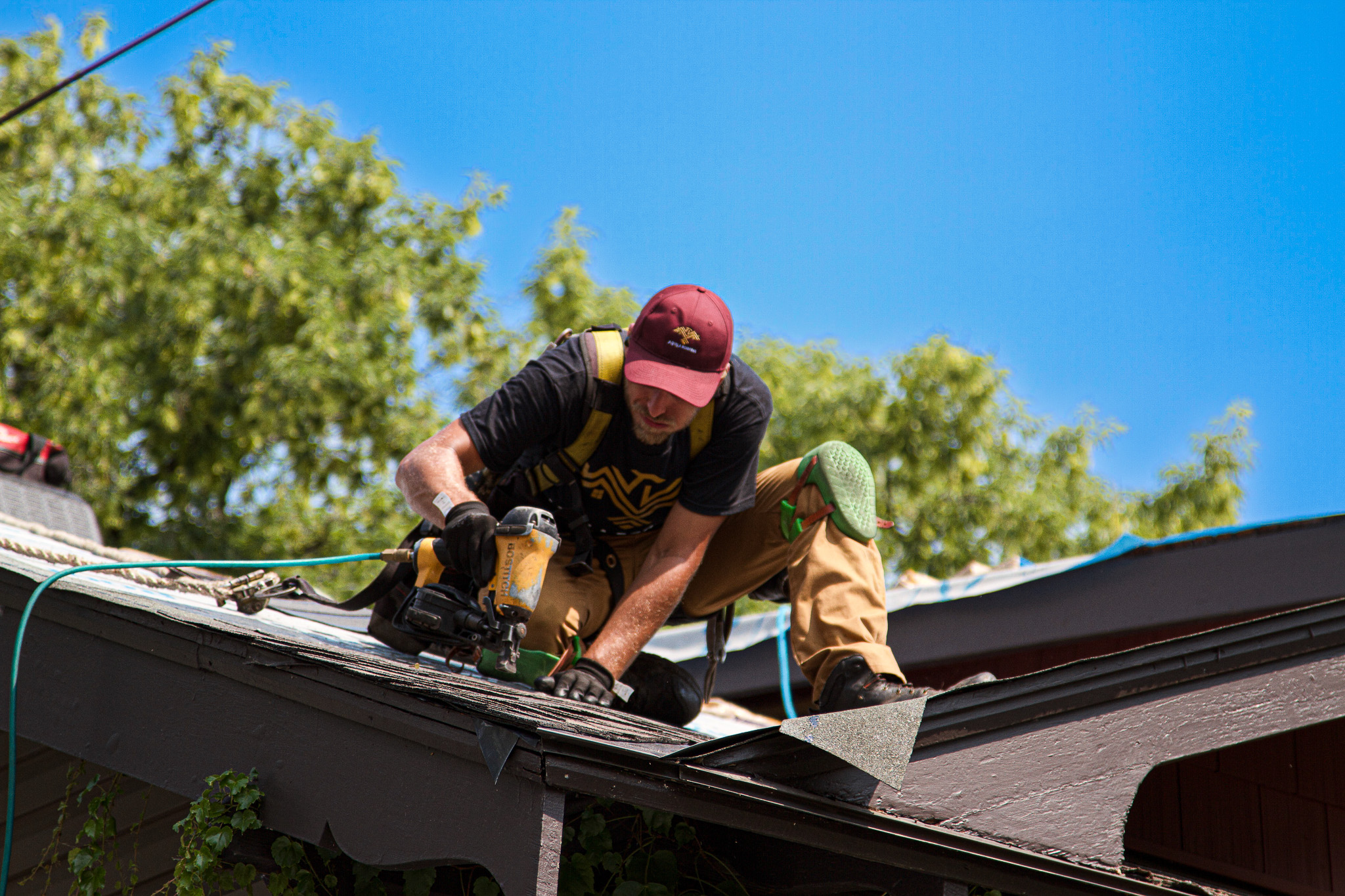 Ice and water shield membrane installation on an Ottawa roof by Aquila Roofing